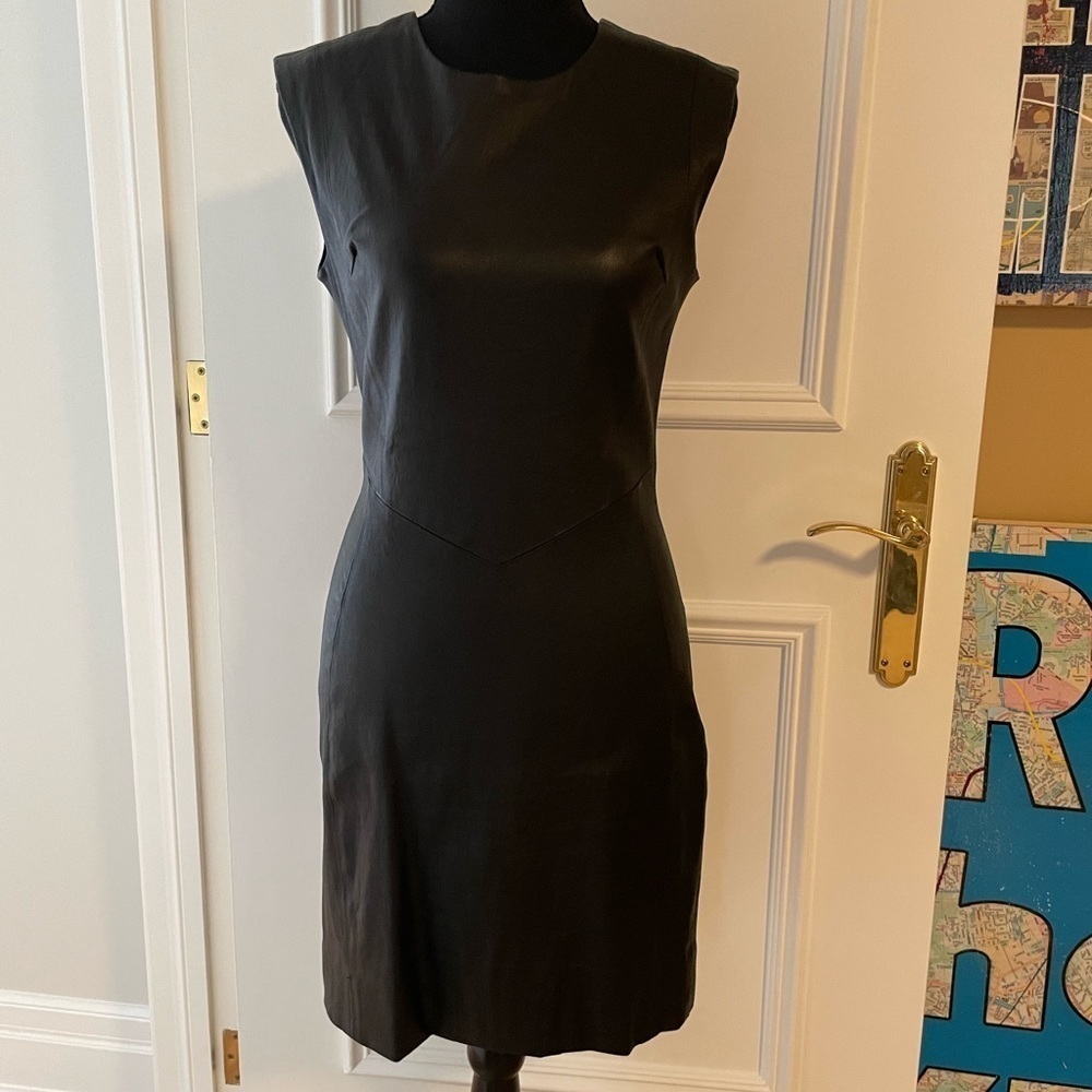Simonetta Ravizza. Black sleeveless Leather dress